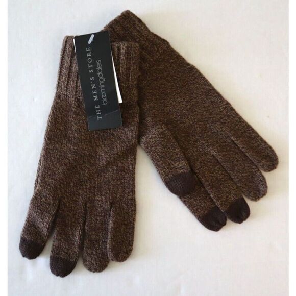 Men's Store At Bloomingdale's 492994 Men's OS Camel/Brown Marled Tech Gloves - Picture 1 of 7